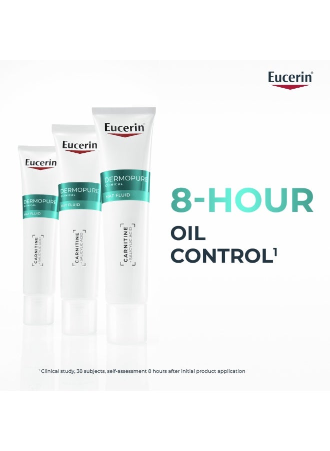 Eucerin Dermopure Clinical Mat Fluid Cream With Salicylic Acid For Blemish & Acne-Prone Skin, Controls Oil Excess, Corrects Blemishe And Pores, And Hydrates, With Mattiffying Effect, Suitable For Sensitive Skin, 40Ml - Image 2