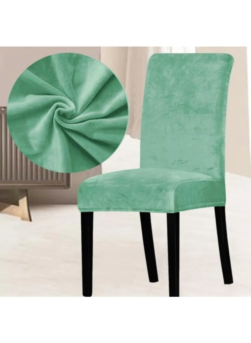 Elgeyar Silk Velvet Chair Cover, Chair Cover, Elastic, Standard 6-Piece Velvet Chair Cover