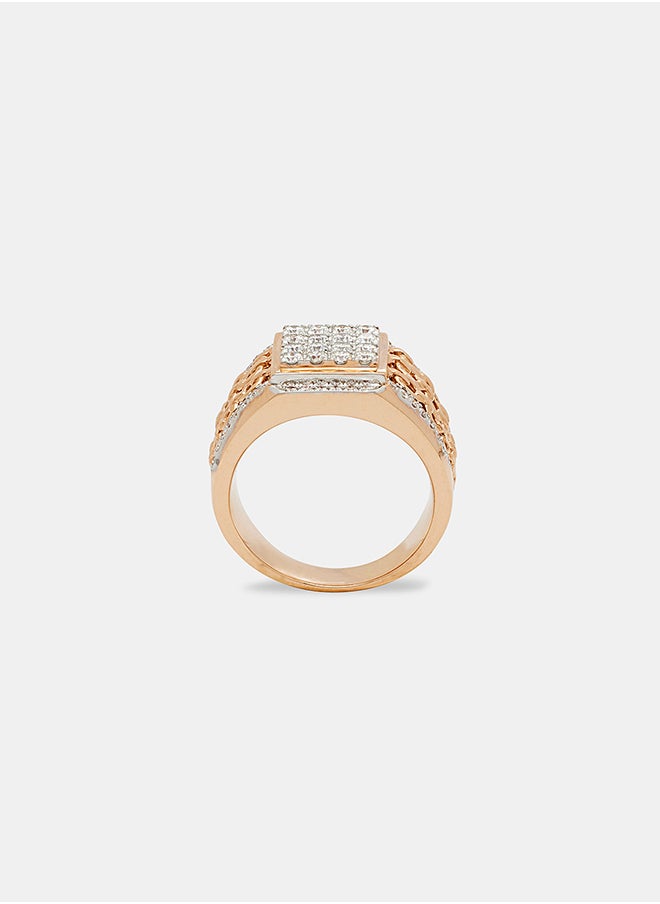 Annaka - 18Kt Rose Gold Ring Studded with Natural Diamonds - Image 1