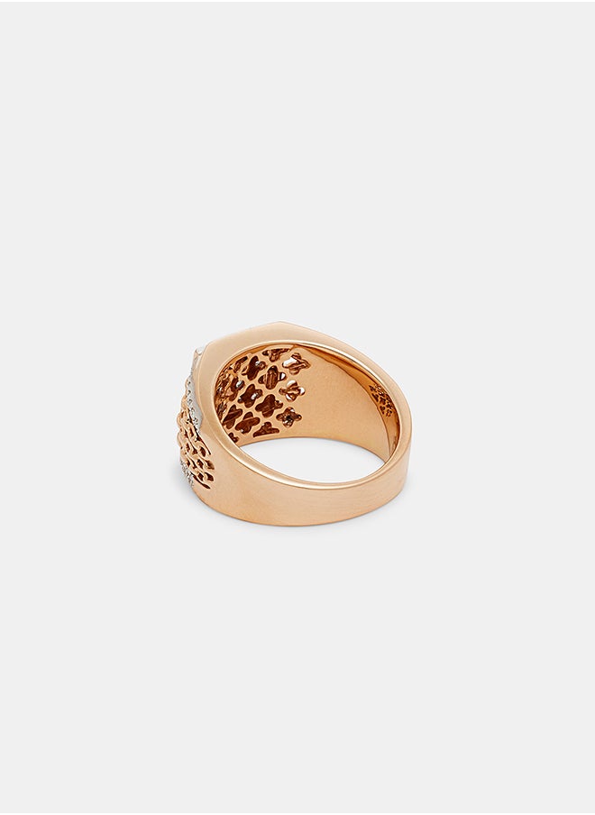 Annaka - 18Kt Rose Gold Ring Studded with Natural Diamonds - Image 1