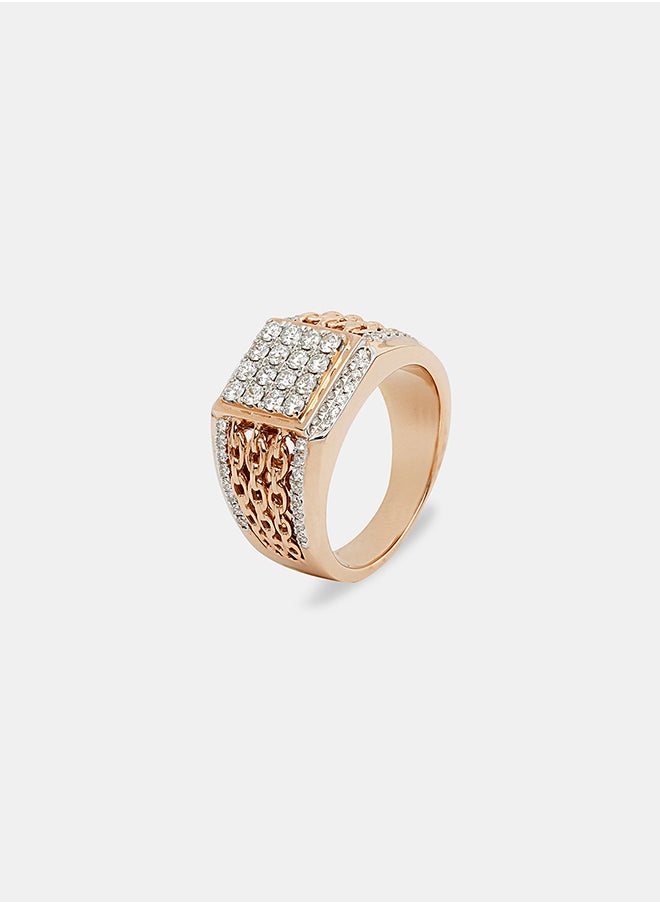 Annaka - 18Kt Rose Gold Ring Studded with Natural Diamonds - Image 1