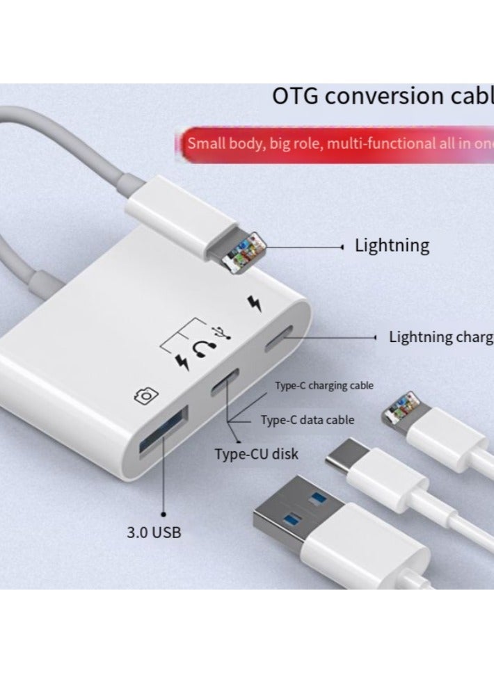 Loquat 5 in 1 Dual Head card reader Apple Interface [Read USB+Type-C+Lightn] Read Hard Drive