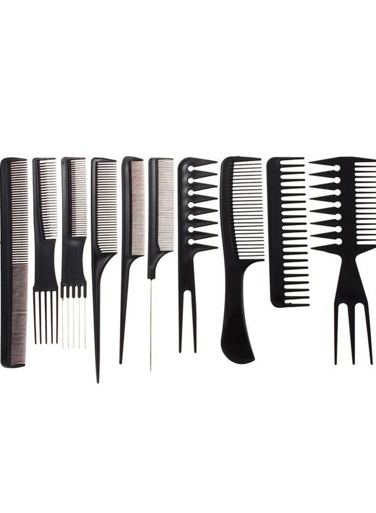 10 Pcs Hair Combs Set Wide Tooth Comb Anti-static Barber Comb Fine Hair Styling Comb Professional Hairdressing Comb Detangling Combs Rat Tail Comb for Long Wet Thick Curly Hair Men Women Salon & Home - Image 3