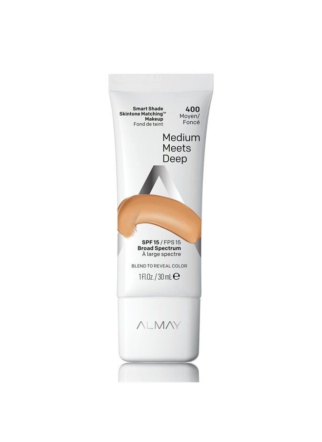 Almay Smart Shade Skintone Matching Makeup, Hypoallergenic, Cruelty Free, Oil Free, -Fragrance Free, Dermatologist Tested Foundation with SPF 15, Medium Meets Deep, 1oz  - Image 1