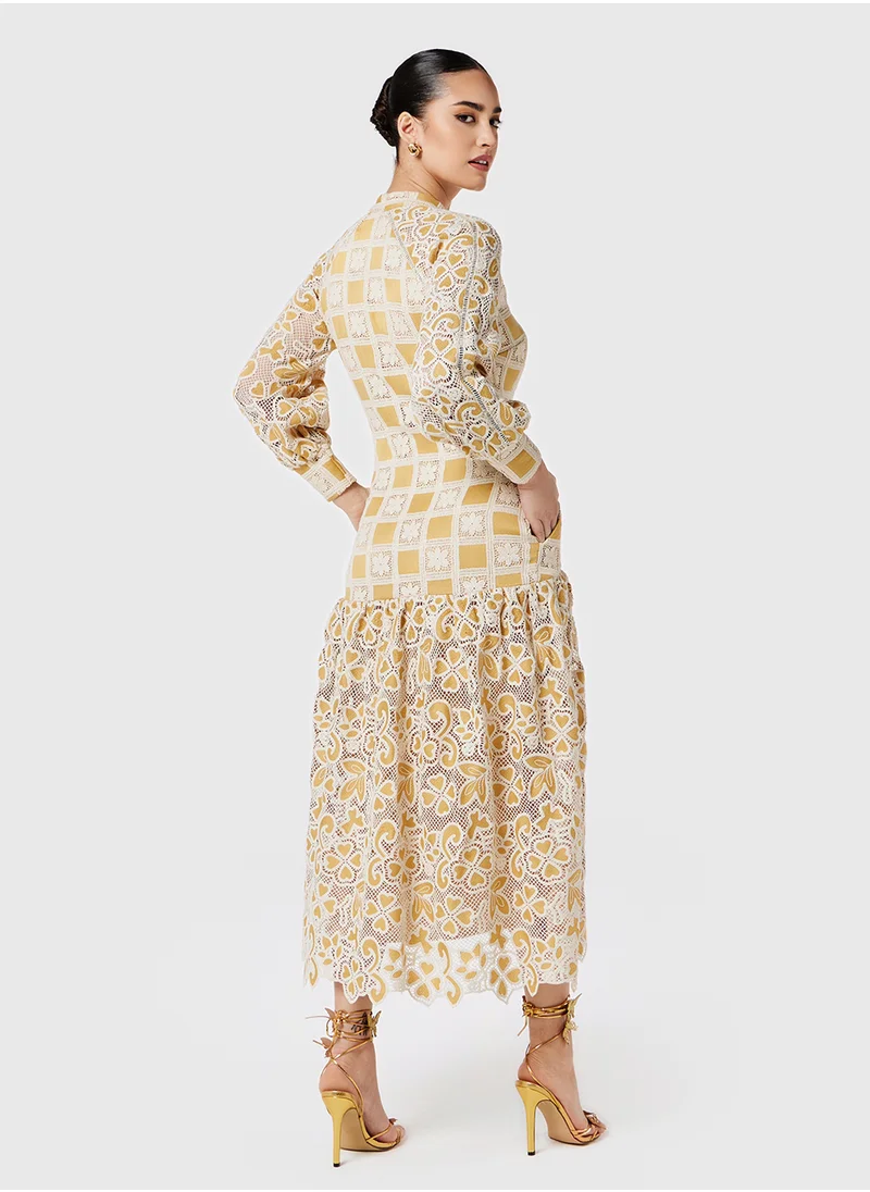 ثريدز باي اجوني Lace Embroidered Dress