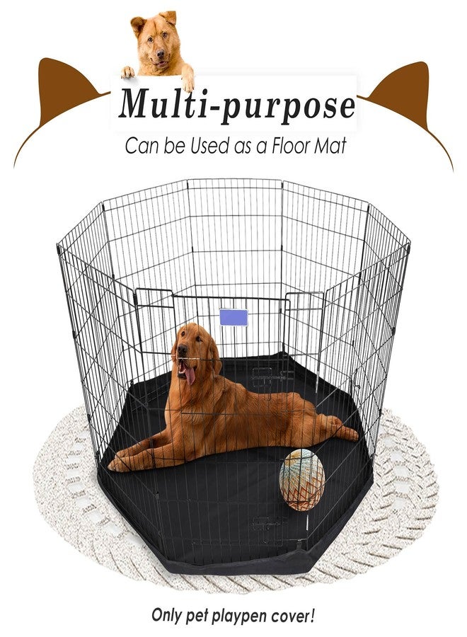 HiCaptain Dog Playpen Top Cover for Indoor Outdoor Use - Escape-Proof and Sunshade Shield Protector Fits for 24 inches Wide 8 Panel Dog Crate Pen (Black) - Image 4