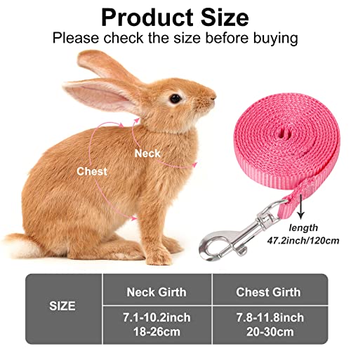 PERSUPER 2 Pack Rabbit Harness Leash - Persuper Bunny Cat Leash Adjustable Soft Nylon Small Animal Harness Set for Walking Running Outdoor Use with Safe Bell for Puppy Dog, Pig, Kitten, Ferret, Mini Pet - Image 2