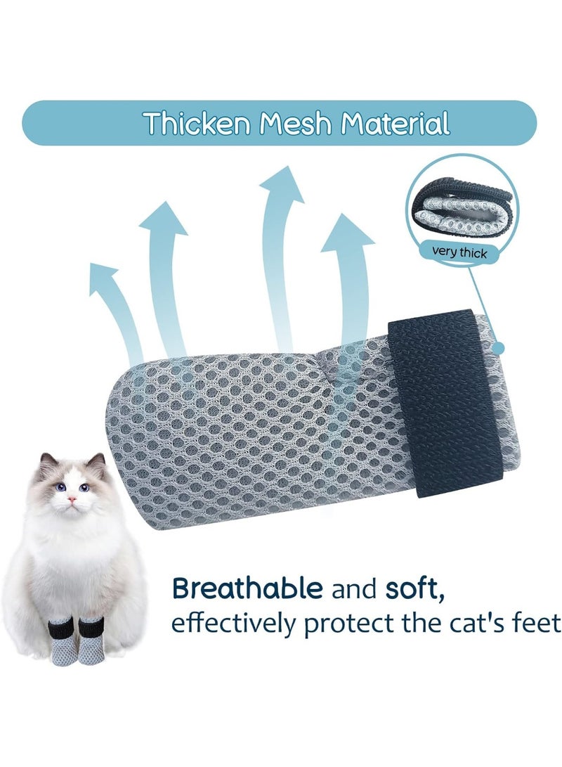 Sylqvxh Cat Boots,paw Covers Anti-Scratch Cat Foot Covers for Cats Adjustable Mesh Cat Claw Protectors Non-Slip Breathablesuitable for Family Pet Cat Bathing and Nail Cutting (4 Pieces) (Small) - Image 2