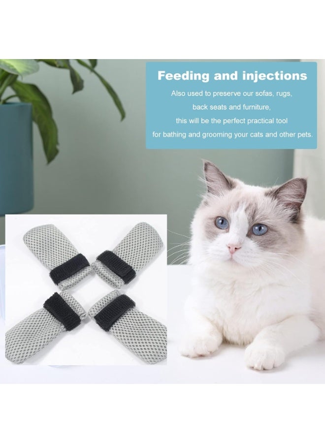 Sylqvxh Cat Boots,paw Covers Anti-Scratch Cat Foot Covers for Cats Adjustable Mesh Cat Claw Protectors Non-Slip Breathablesuitable for Family Pet Cat Bathing and Nail Cutting (4 Pieces) (Small) - Image 3