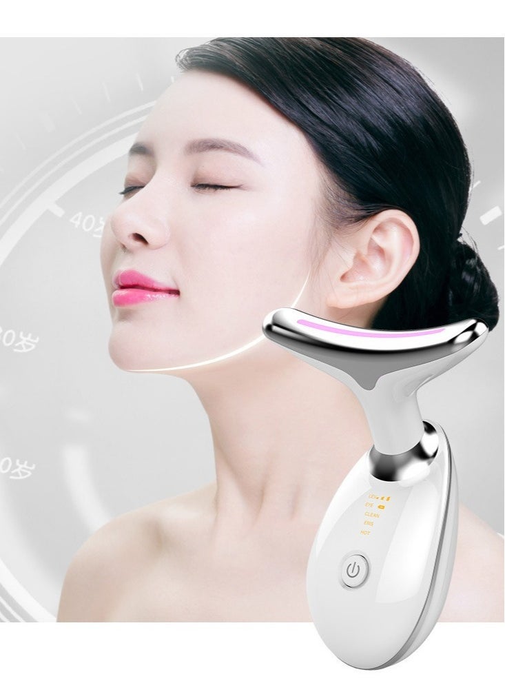 ELTRAZONE 1PC Lifting And Tightening Household Electric Massage Beauty Instrument – Advanced Neck & Face Skin Care Device For Wrinkle Removal, Anti-Aging, Firming, Skin Rejuvenation, Blood Circulation Boost – Rechargeable, Portable & Easy To Use – White  - Image 2