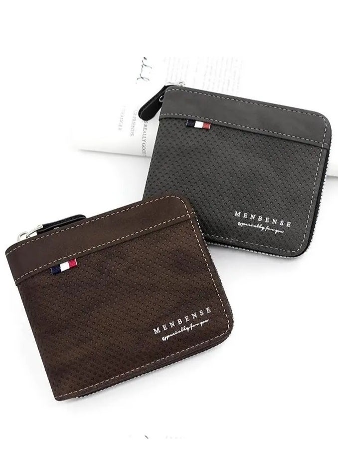 MenBense - Men's Zipper Wallet Leather Card - Image 1