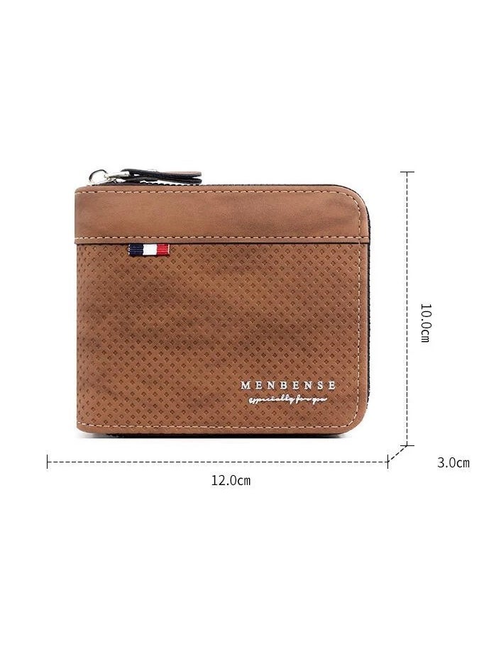 MenBense - Men's Zipper Wallet Leather Card - Image 1