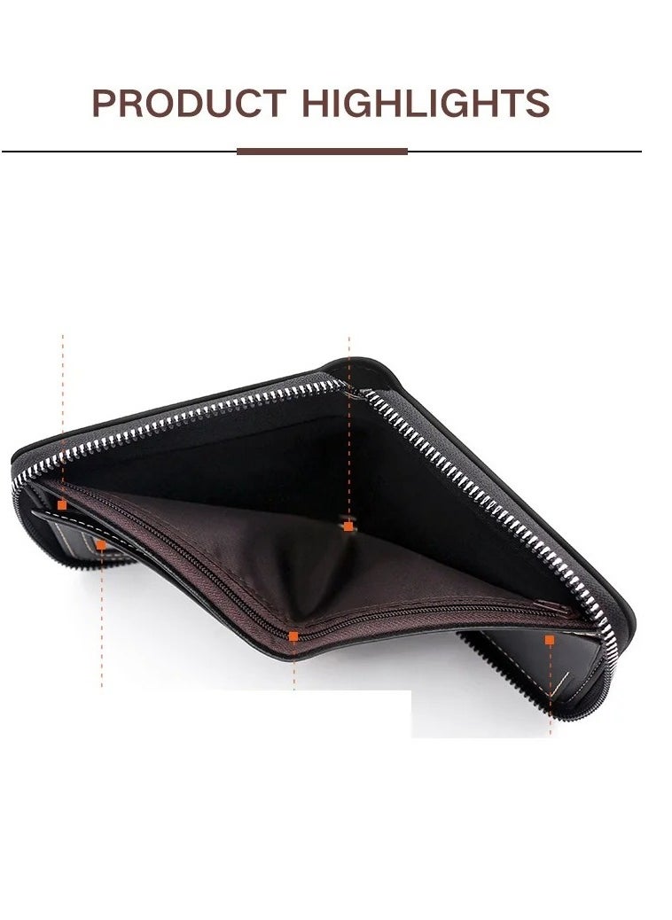 MenBense - Men's Zipper Wallet Leather Card - Image 1