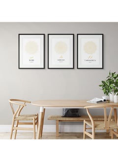 Art Decor Art Decor Framed Fine Art Set of 3 Islamic Mandala Artwork Religious Spiritual Print with Matt Board Portrait Wall Décor for Home Bedroom Living Room Office Gifting  - Image 2
