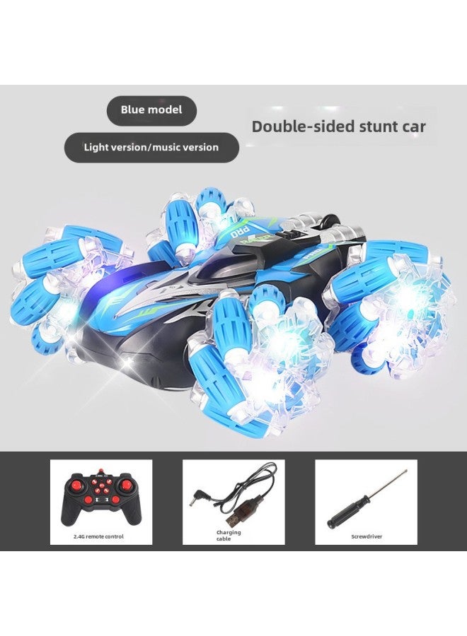 Remote Control Car Toy - High-speed Off-road Vehicle Shock Absorption Durable Tires-Color:【Lighting And Sound Effect】 Double-sided Remote Control Car-Blue 【E-Commerce Box】 Single Remote Control