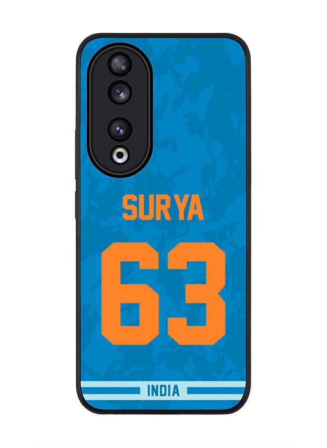 Stylizedd Rugged Black edge case for Honor 90 5G, Slim fit Case Flexible Rubber Edges Anti Drop TPU Gel Thin Cover - Team India Suryakumar Yadav, Jersey No 63  - Image 1