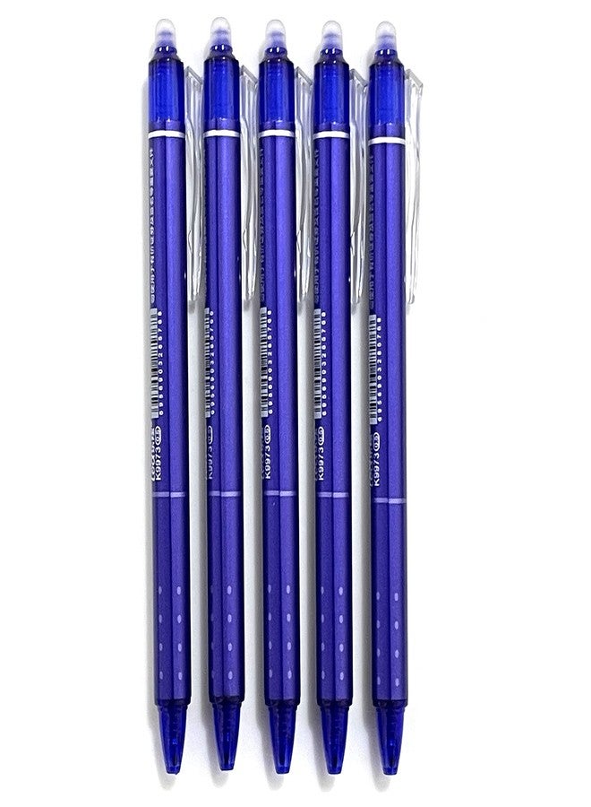 sencoo 5 pack Erasable Blue Gel Pens Retractable Erasable Blue Ink Rollerball Pens Students Stationery Office Pens School Prize Girl Gift Pens - Image 1