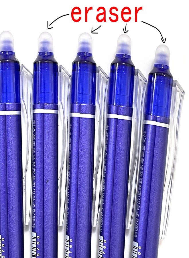 sencoo 5 pack Erasable Blue Gel Pens Retractable Erasable Blue Ink Rollerball Pens Students Stationery Office Pens School Prize Girl Gift Pens - Image 2