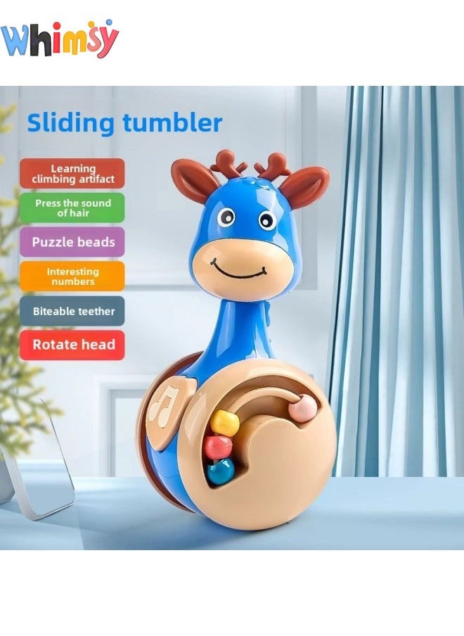 Whimsy Sliding Fawn Tumbler Baby Toys for 3-12 Months Baby Comfort Early Education Puzzle, Color & Sensory Learning to Climb Guide Artifact  0-5 Years Old Children's Toys, Kids Perfect Gift for Boys Girls (Blue)  - Image 1