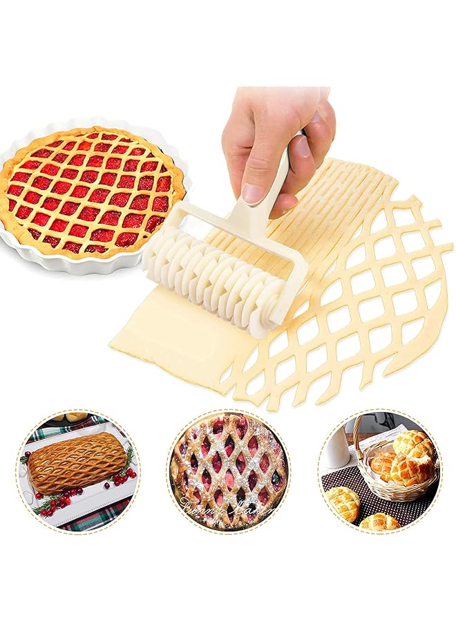 Lattice Roller Cutter, Pie Pizza Cookie Dough Household Baking Pastry Tools(Plastic Cutter)