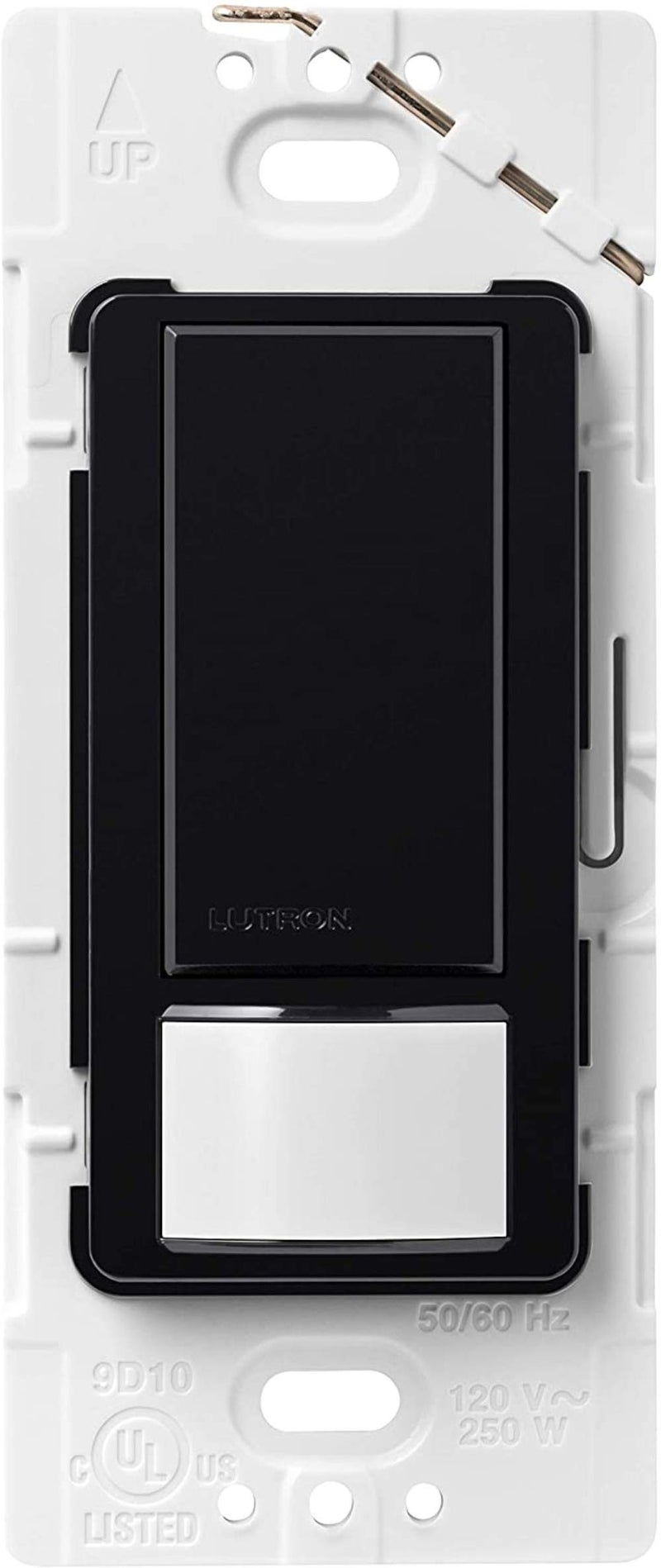 Lutron Maestro Motion Sensor Light Switch Indoor for Bathroom, Garage, Laundry Room, Any Bulbs, Occupancy Vacancy Sensor, Single-Pole, MS-OPS2-BL, Black - Image 1