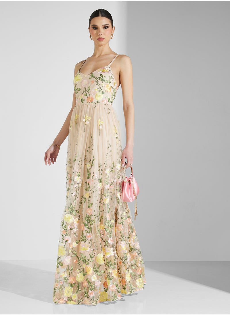 Maya Cami Floral Embroidered Maxi Dress  - Image 1