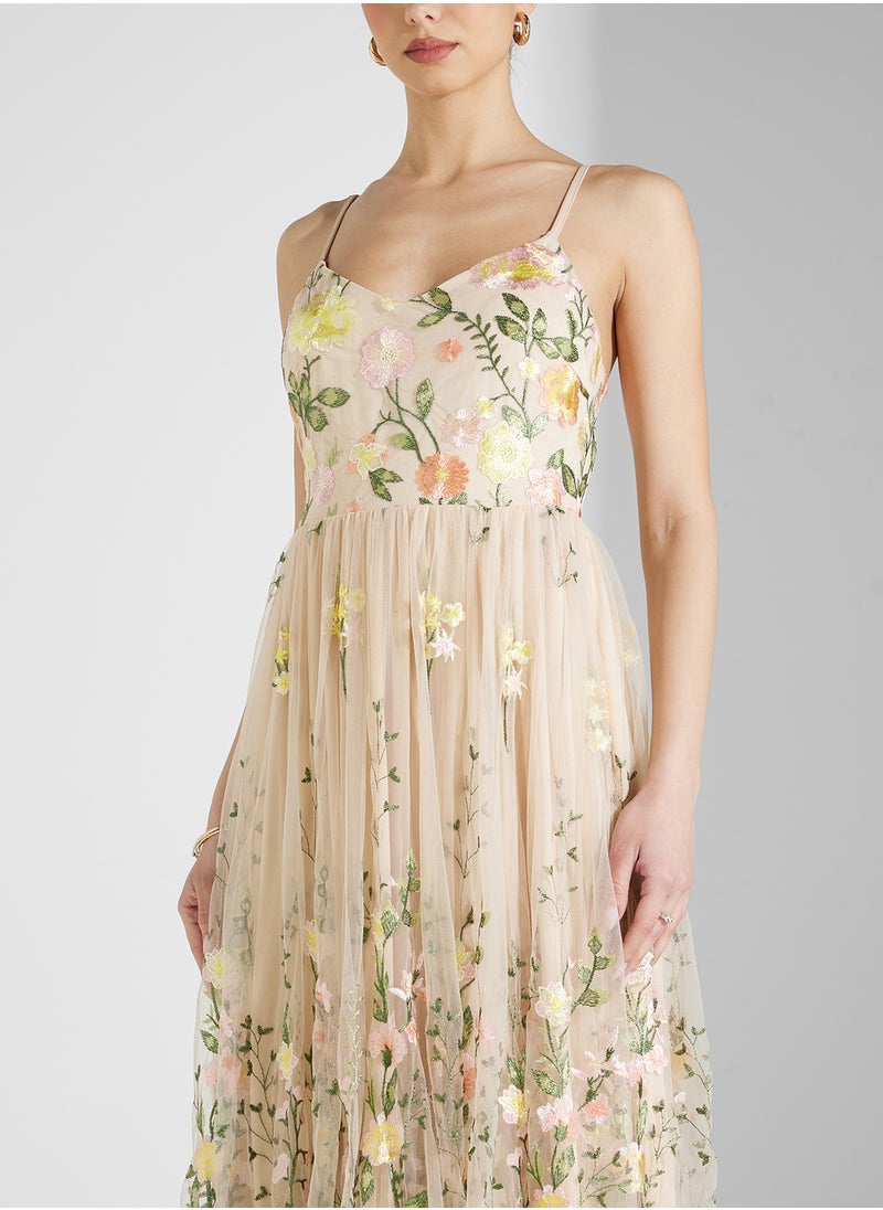 Maya Cami Floral Embroidered Maxi Dress  - Image 3