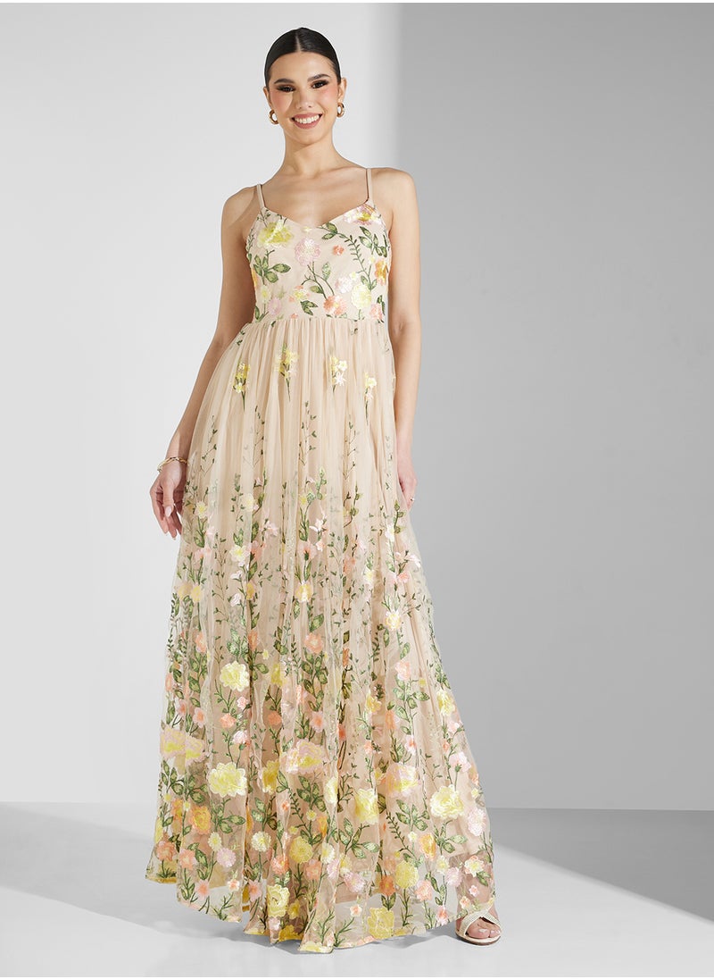 Maya Cami Floral Embroidered Maxi Dress  - Image 4