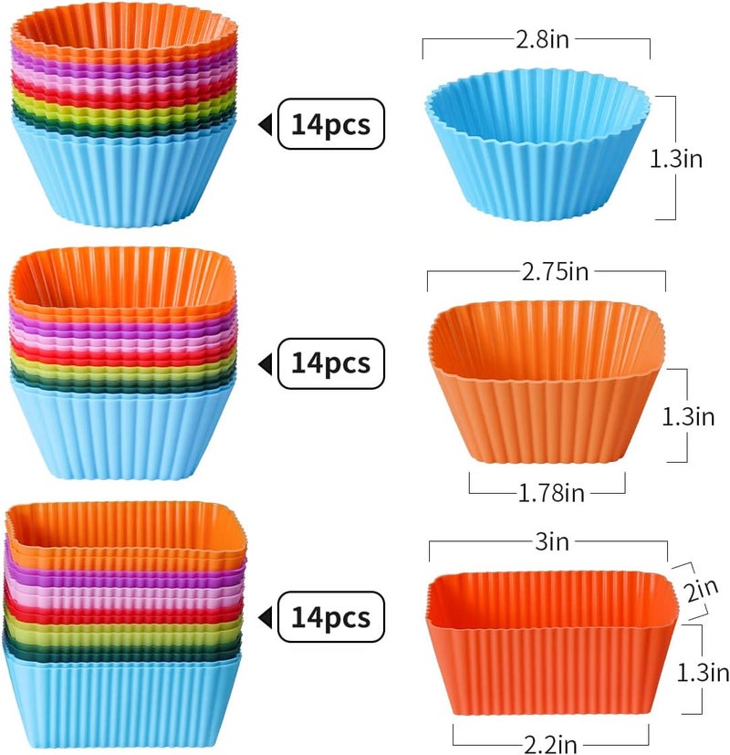 Doiaz Silicone Lunch Bento Box, 52 Pack Bento Lunch Box Bundle Dividers with Food Picks Lunch Accessories, Durable, Reusable, BPA-Free, Freezer and Dishwasher Safe - Image 4