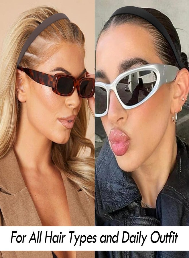 VELSCRUN Zig Zag Claw Comb Headbands for Women Girls, Plastic Curly Head Band Thin Hair Band with Teeth, Comfortable Square Headband for Glasses Wearers, 90s Hairband Diademas Para Mujer Black Brown - Image 5