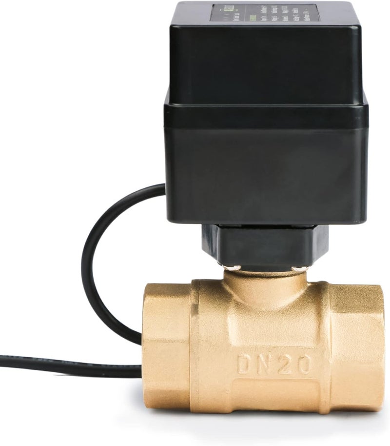 U.S. Solid Motorized Ball Valve - 3/4" Brass Ball Valve with Standard Port, 9-36V AC/DC, 2 Wire Auto Return Setup, Normally Open (N/O) - Image 5