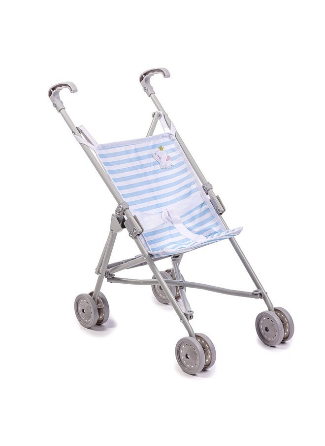 JC TOYS Berenguer Boutique Single Umbrella Baby Doll Stroller Elephant Theme Blue Ages 2 +  - Image 1