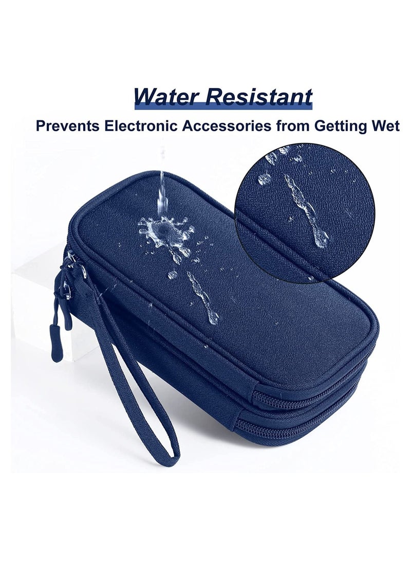 Captaintech Electronics Accessories Organizer Small Carrying Case Bag Portable Cable Storage Pouch Travel Gadgets for Keeping Power Cord Charger Cables Wireless Mouse - Image 4