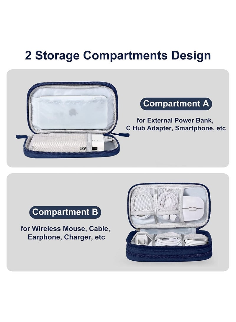 Captaintech Electronics Accessories Organizer Small Carrying Case Bag Portable Cable Storage Pouch Travel Gadgets for Keeping Power Cord Charger Cables Wireless Mouse - Image 2