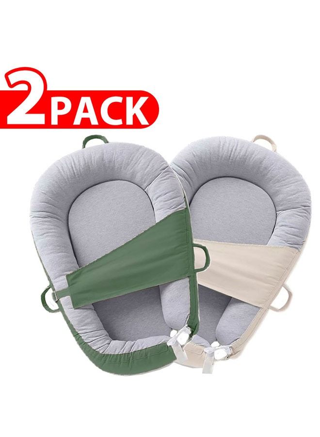 CATANES 2 Pack Of Baby Newborn Lounger Pillow Bed Unisex Baby Buckle Multicolour - Image 1