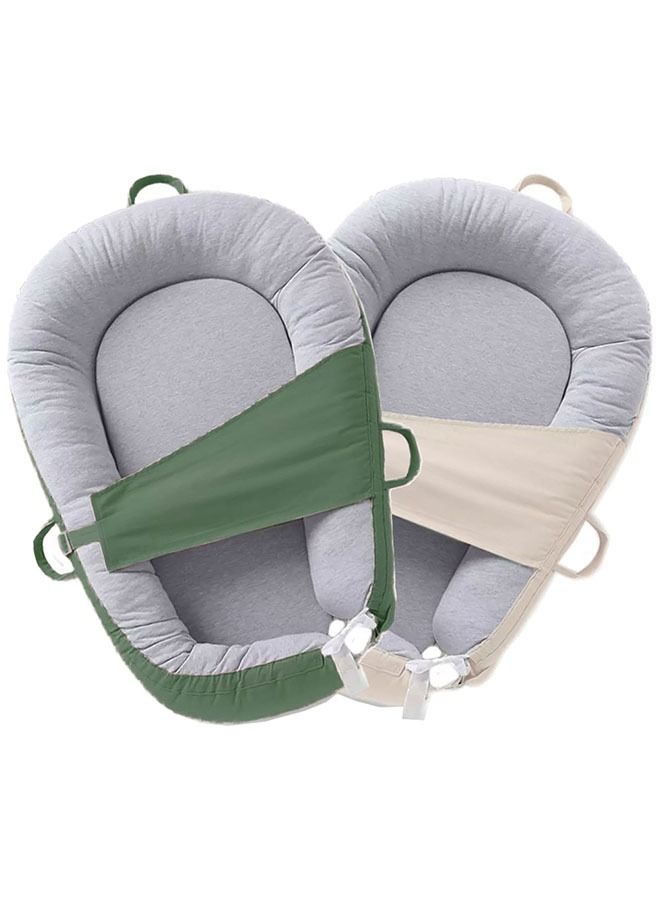 CATANES 2 Pack Of Baby Newborn Lounger Pillow Bed Unisex Baby Buckle Multicolour - Image 2