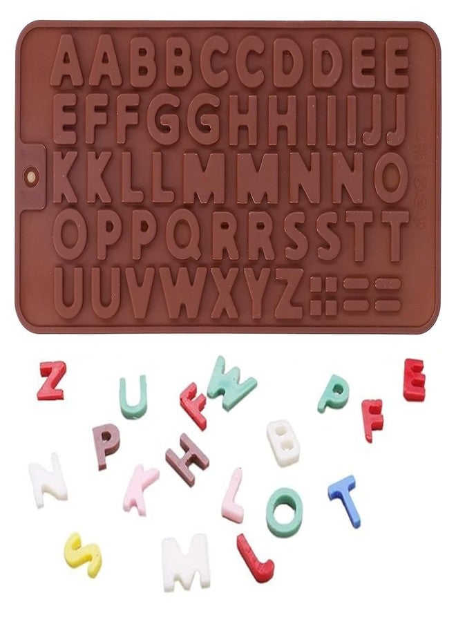 SpiderJuice Creative Flexible Small Thin Alphabets Hypen Equal Sign Full Stops 52 Cavity Ice Cube Mold Silicone Tray with Easy Pop Out Jelly, Chocolate, Cakes, Ice, Popsicle, Lollies Maker, Birthday - Image 1
