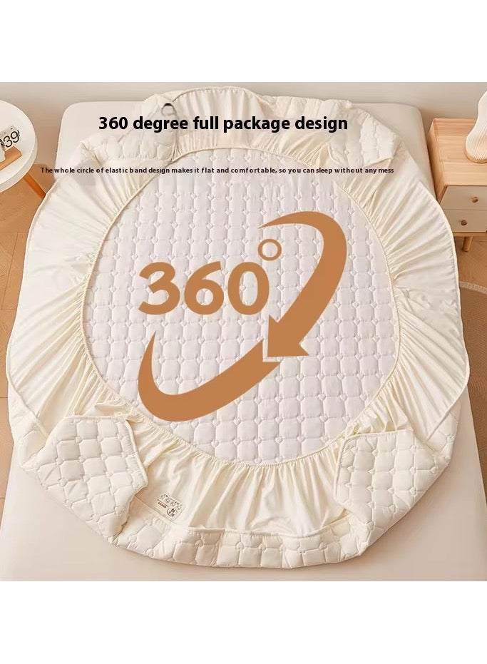Yahor High Quality 3-Piece Natural Cotton Bedding Set, Extremely Hot and Cool Bedding Set with 2 Pillowcases,Summer Anti-Heat Mattress, Refreshing Breathable Sheet, Nighttime Antiperspirant 200*220cm - Image 4