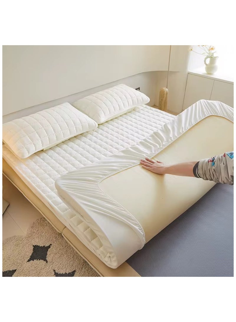 Yahor High Quality 3-Piece Natural Cotton Bedding Set, Extremely Hot and Cool Bedding Set with 2 Pillowcases,Summer Anti-Heat Mattress, Refreshing Breathable Sheet, Nighttime Antiperspirant 200*220cm - Image 5