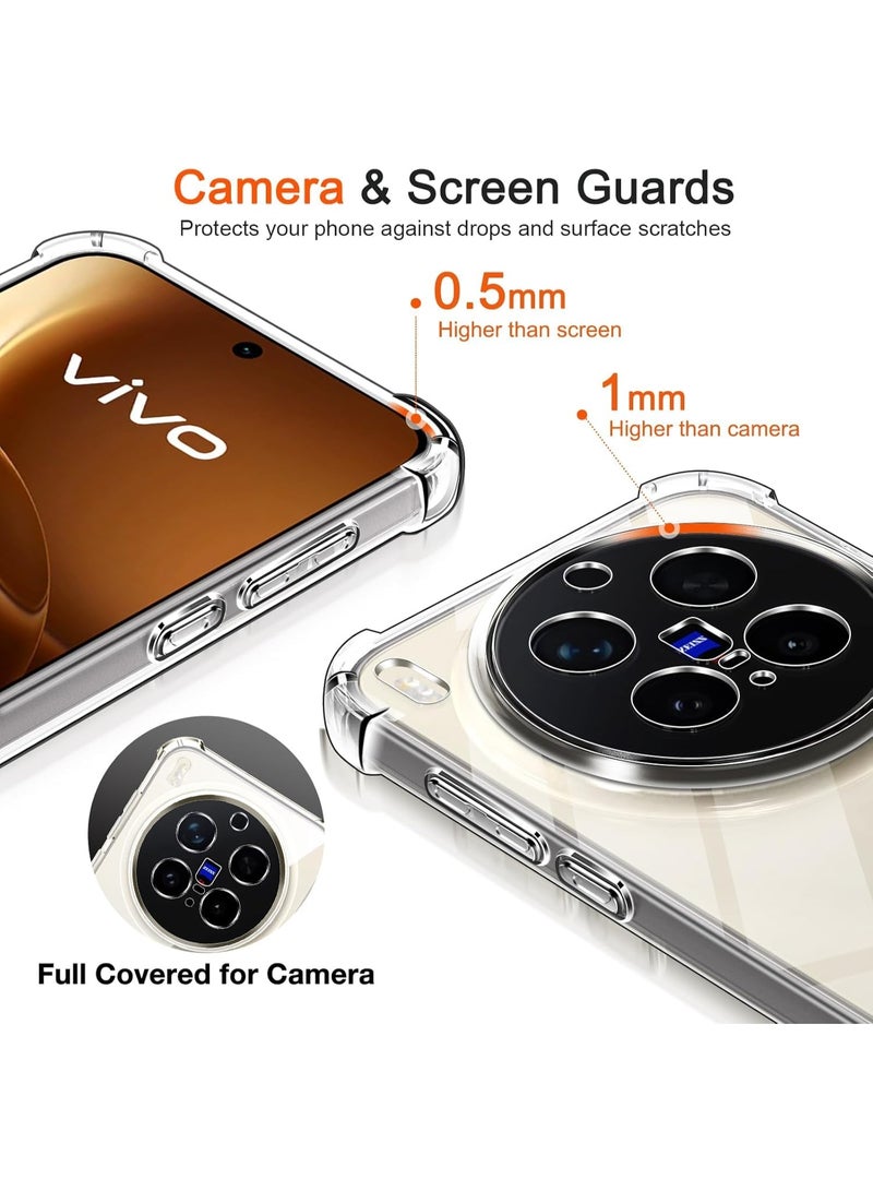 جراب شفاف من السيليكون الناعم TPU لهاتف Vivo X300 Pro، غطاء واقٍ ماص للصدمات، زوايا معززة، حماية كاملة للكاميرا، جراب حماية لهاتف Vivo X300 Pro - Image 3