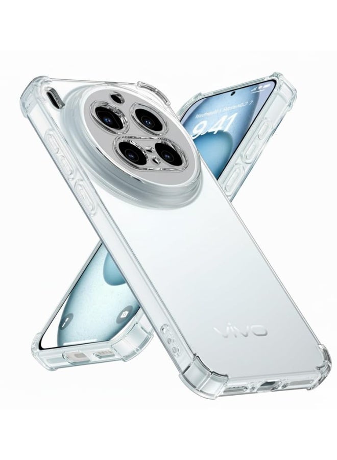 جراب شفاف من السيليكون الناعم TPU لهاتف Vivo X300 Pro، غطاء واقٍ ماص للصدمات، زوايا معززة، حماية كاملة للكاميرا، جراب حماية لهاتف Vivo X300 Pro - Image 1