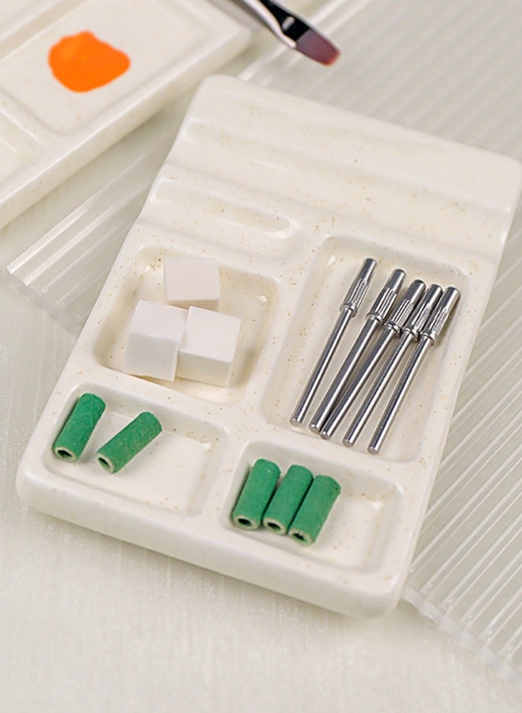 Ceramic Nail Art Palette Nail Art Painting Mixed Color Plate Makeup Cosmetic Mixing Tools Display Board - Image 4
