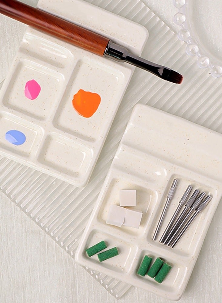 Ceramic Nail Art Palette Nail Art Painting Mixed Color Plate Makeup Cosmetic Mixing Tools Display Board - Image 3