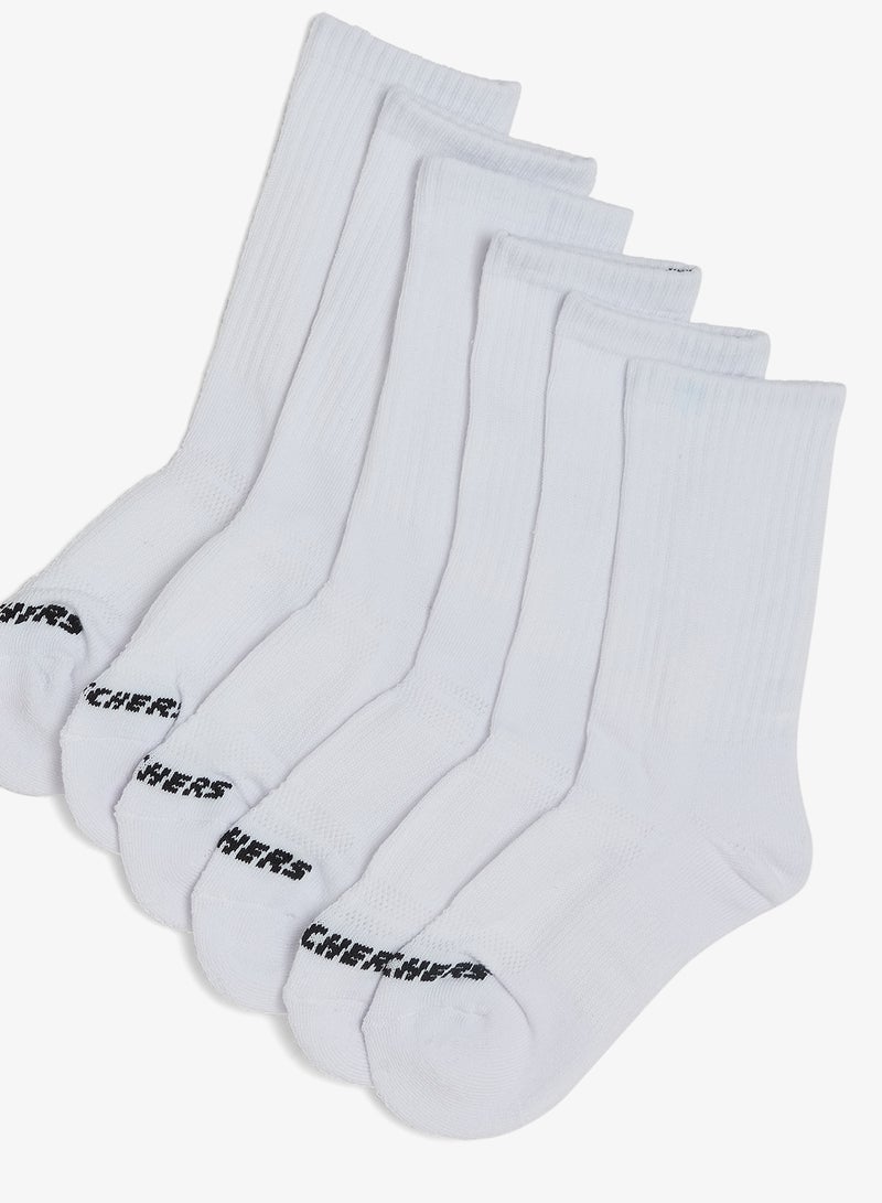 SKECHERS Kids 6 Pack Half-Terry Crew Socks - Image 3
