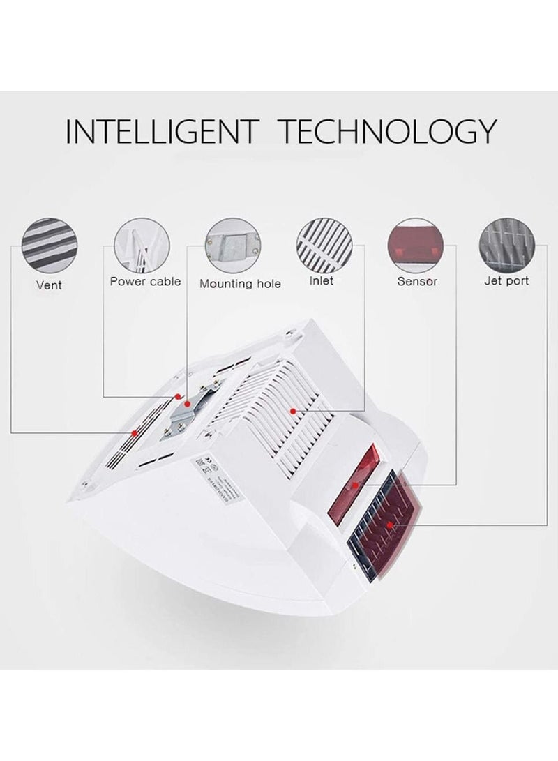 LACOT GENERAL TRADING LLC مجففات الأيدي التجارية، مجفف الأيدي الكهربائي المضغوط بالهواء الساخن، منفاخ تجاري أوتوماتيكي بقوة 1800 وات من الفولاذ المقاوم للصدأ عالي التحمل - Image 4