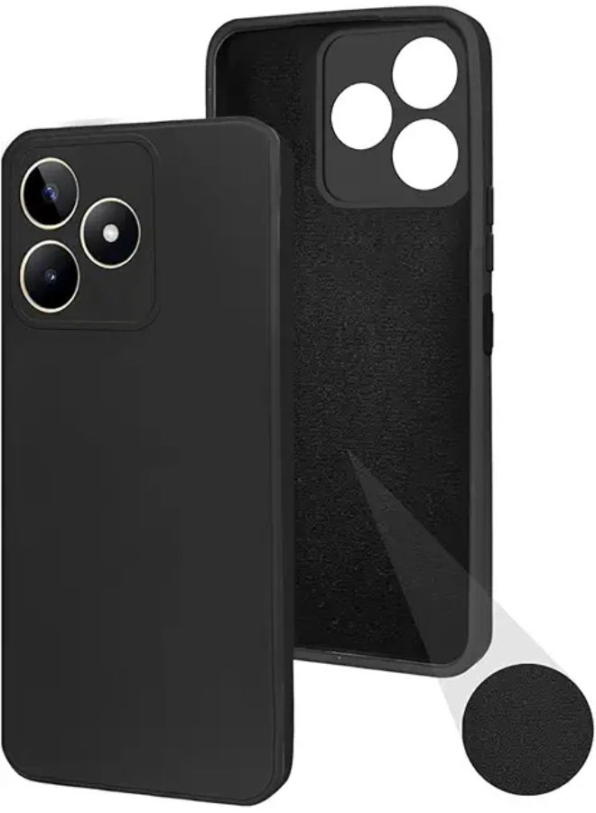 غطاء واقي لهاتف Realme C53، غلاف TPU ناعم رفيع، غلاف سيليكون مرن متوافق مع Realme C53 - أسود