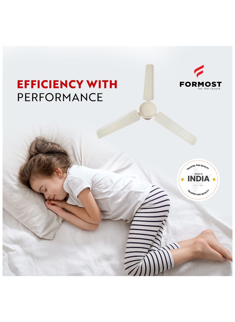 FORMOST FORMOST 1200mm Electric Ceiling Fan Ivory High Air Delivery Energy Efficient  - Image 2