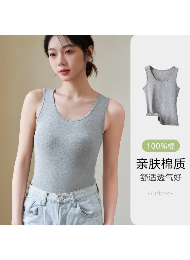 MIIOW 2-Pack Women'S Camisole Tops Pure Cotton U-Neck Undershirt Can Be Worn Alone Or As Inner Layer - Image 3