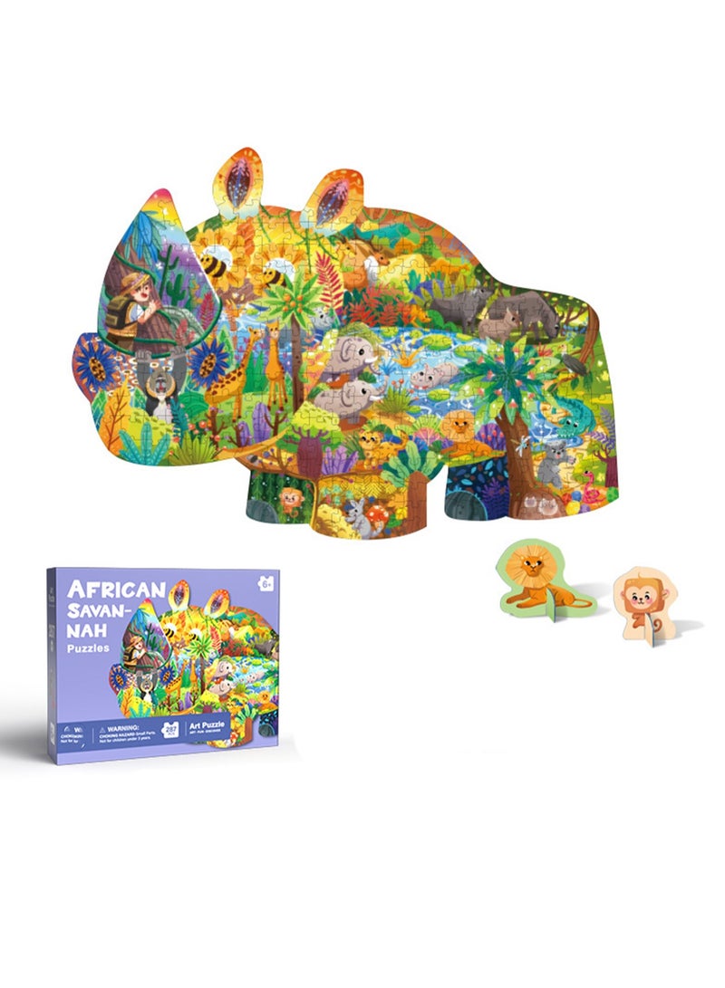 Diy Popular Puzzle Animal Educational Thinking Children'S Advanced Toys (295 pieces of African grasslands) - Image 1