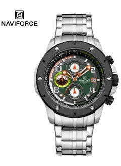Stylish Chronograph Watch for Men with Stainless Steel Bracelet Sporty Dial Luminous Hands and Water Resistant Design for Everyday Casual and Formal Wear